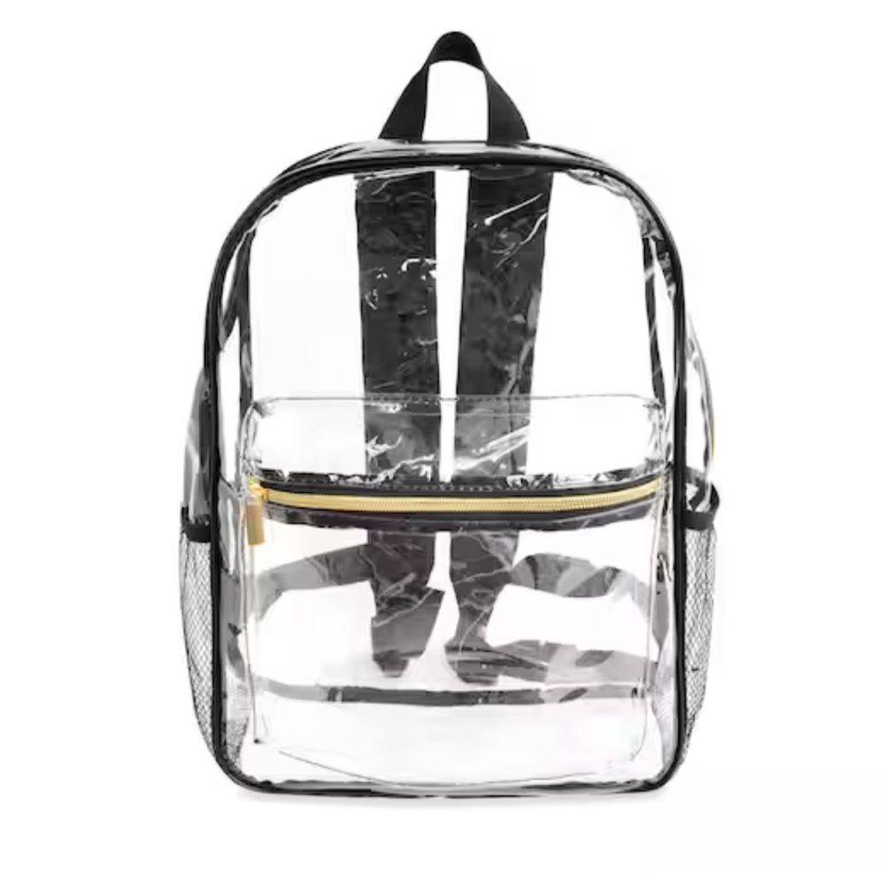 New Black Lined Clear Backpack by Make Market